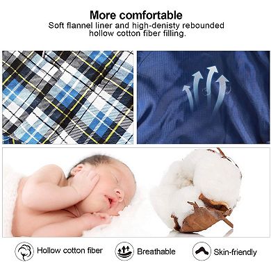 Adult Flannel Sleeping Bag: Comfortable, Cotton, Detachable Hood, Multiple Colors, Camping