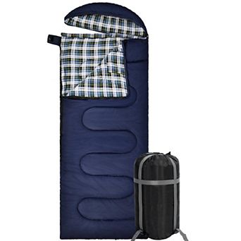 Adult Flannel Sleeping Bag: Comfortable, Cotton, Detachable Hood, Multiple Colors, Camping