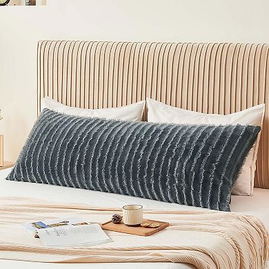 Body Pillow Cover with Zipper Closure, Decorative Boho Fleece Pillowcase 20 x 54 Inches