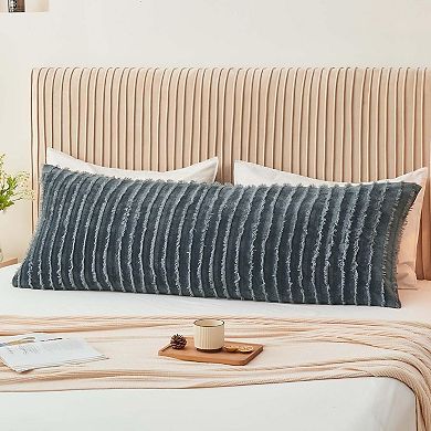 Body Pillow Cover with Zipper Closure, Decorative Boho Fleece Pillowcase 20 x 54 Inches