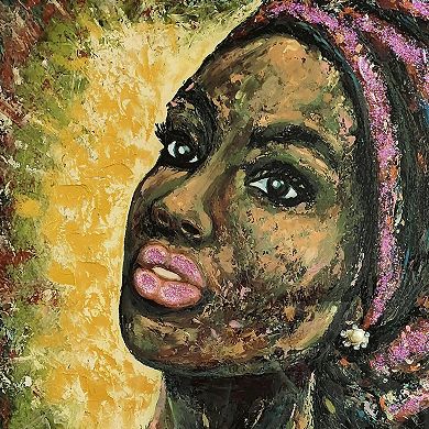 HomeRoots 39" x 30" African Portrait Floater Frame Canvas Wall Art