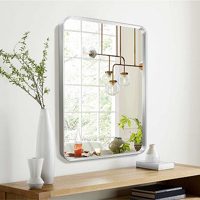 HomeRoots 50" Silver Metal Framed Accent Mirror