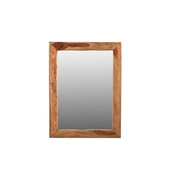 HomeRoots 44" Brown Solid Wood Live Edge Framed Accent Mirror