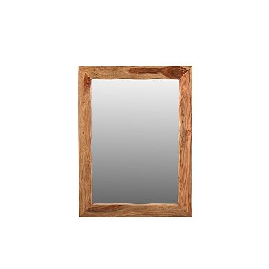 HomeRoots 44" Brown Solid Wood Live Edge Framed Accent Mirror