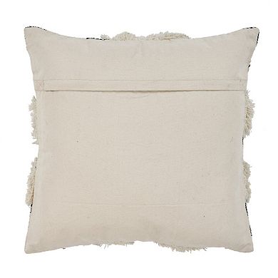 HomeRoots 20" Black and Ivory Throw Pillow