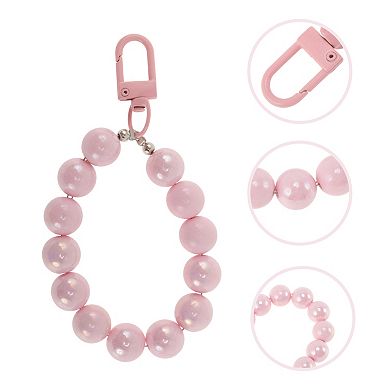 Stylish Electroplated Beads Phone Charm in Pink for Trendy Accessories 1Pc