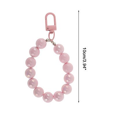 Stylish Electroplated Beads Phone Charm in Pink for Trendy Accessories 1Pc