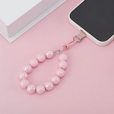 Stylish Electroplated Beads Phone Charm in Pink for Trendy Accessories 1Pc