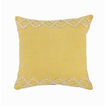 HomeRoots 20" Yellow and White Throw Pillow