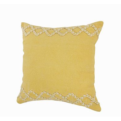 HomeRoots 20" Yellow and White Throw Pillow