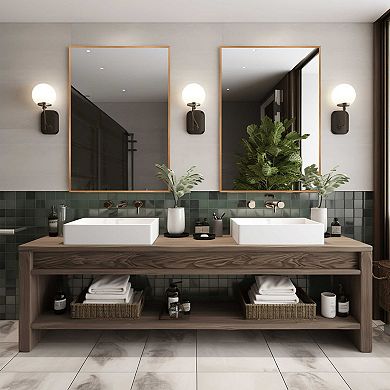 HomeRoots 36" Gold Aluminum Framed Accent Mirror