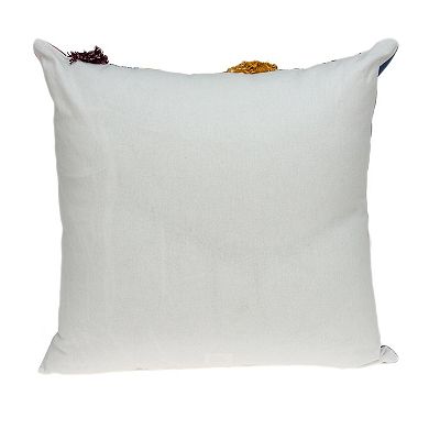 HomeRoots 20" Quatrefoil Cotton Throw Pillow