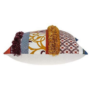 HomeRoots 20" Quatrefoil Cotton Throw Pillow