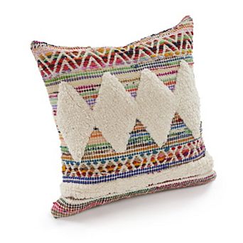 HomeRoots 18" Blue and White Throw Pillow