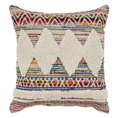 HomeRoots 18" Blue and White Throw Pillow