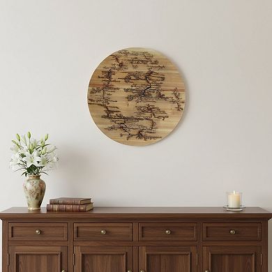 HomeRoots 18" X 18" Black And Brown Wood Hanging Wall Decor