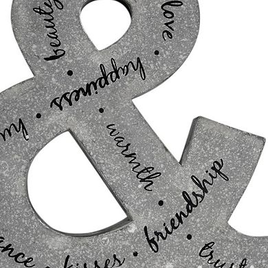 HomeRoots 20" X 18" Black And Gray Galvanized Metal Ampersand Hanging Wall Decor