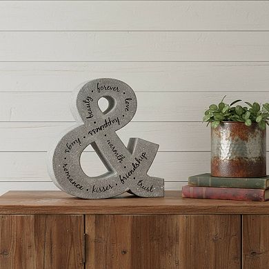 HomeRoots 20" X 18" Black And Gray Galvanized Metal Ampersand Hanging Wall Decor