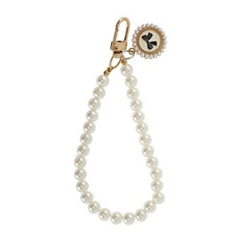 Stylish Bow Faux Pearl Phone Charm in Beige for Hands-Free 1 pc
