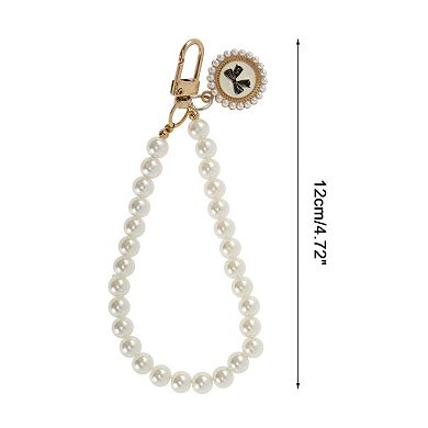 Stylish Bow Faux Pearl Phone Charm in Beige for Hands-Free 1Pc
