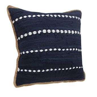 HomeRoots 20" Blue and Beige Throw Pillow