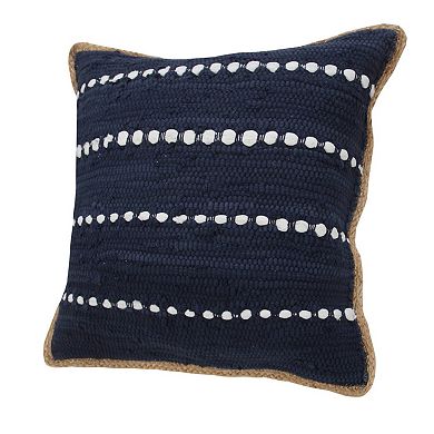 HomeRoots 20" Blue and Beige Throw Pillow