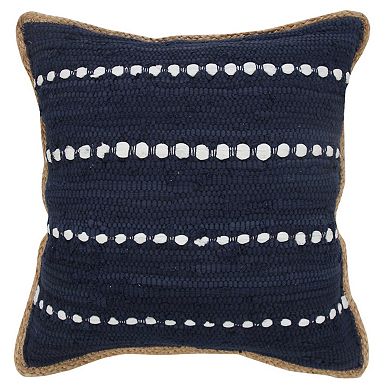 HomeRoots 20" Blue and Beige Throw Pillow