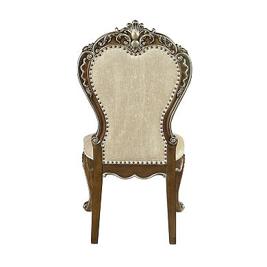 HomeRoots Set of Two Gray and Oak Upholstered Chenille And Solid Wood Dining Side Chairs