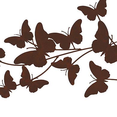 HomeRoots 18" X 29" Brown Metal Butterflies Hanging Dimensional Sculpture