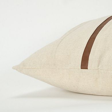 HomeRoots 20" Ivory and Brown Cotton Blend