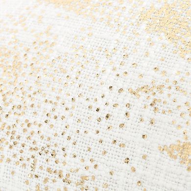 HomeRoots 20" Ivory And Gold Cotton Winter Trees Throw Pillow