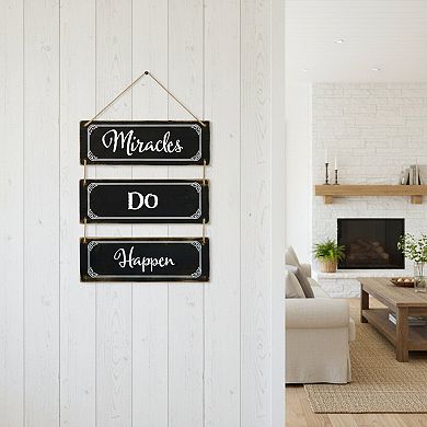 HomeRoots 14" X 12" Black And White Inspirational Text Wood Wall Decor