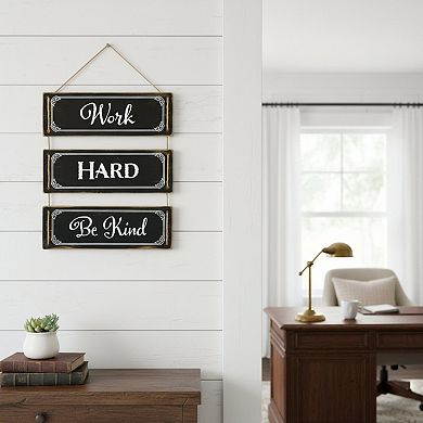 HomeRoots 14" X 12" Black And White Inspirational Text Wood Wall Decor