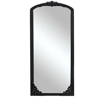 HomeRoots 69" Black Solid Wood Framed Full Length Mirror