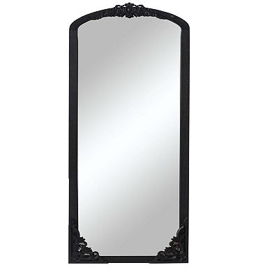 HomeRoots 69" Black Solid Wood Framed Full Length Mirror