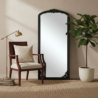 HomeRoots 69" Black Solid Wood Framed Full Length Mirror