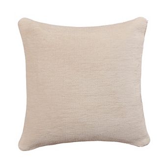 HomeRoots 20" Ivory Chenille Throw Pillow