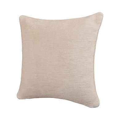 HomeRoots 20" Ivory Chenille Throw Pillow
