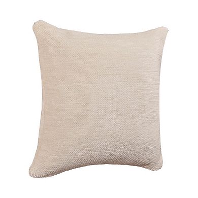 HomeRoots 20" Ivory Chenille Throw Pillow