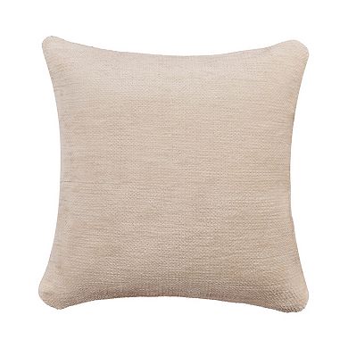 HomeRoots 20" Ivory Chenille Throw Pillow