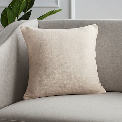 HomeRoots 20" Ivory Chenille Throw Pillow