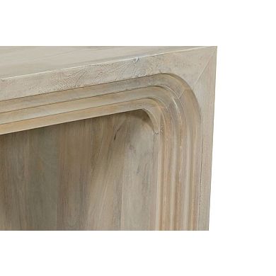 HomeRoots 24" White Solid Wood Square Sled End Table