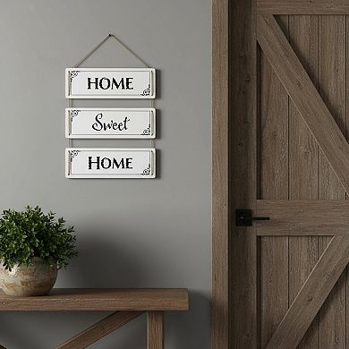 HomeRoots 14" X 12" Black And White Reversible Inspirational Love Text Wood Wall Decor