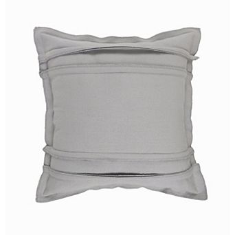 HomeRoots 20" X 20" Light Gray Cotton Zippered Pillow