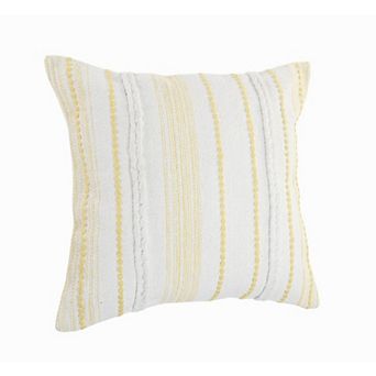 HomeRoots 20" Yellow and White Throw Pillow