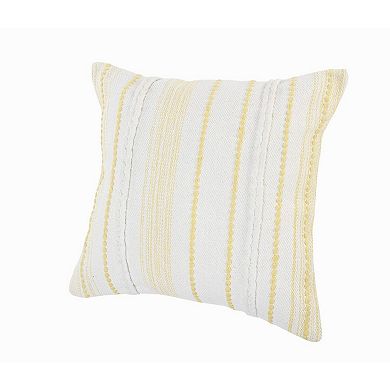 HomeRoots 20" Yellow and White Throw Pillow