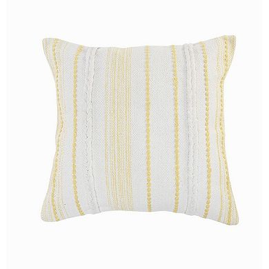 HomeRoots 20" Yellow and White Throw Pillow