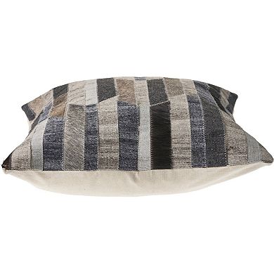 HomeRoots 20" Beige and Gray Throw Pillow