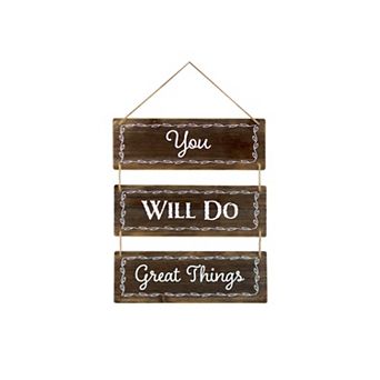 HomeRoots 14" X 12" Brown And White Inspirational Text Wood Wall Decor