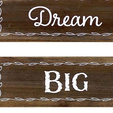 HomeRoots 14" X 12" Brown And White Inspirational Text Wood Wall Decor